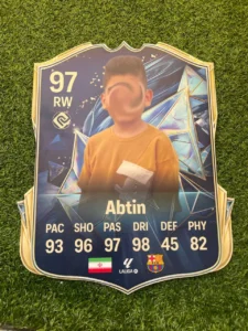 تابلو کارت اکو با عکس شخصی | طراحی اختصاصی نستورلند | تابلو کلکسیونی فوتبالی 4 شط1