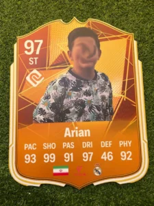 تابلو کارت اکو با عکس شخصی | طراحی اختصاصی نستورلند | تابلو کلکسیونی فوتبالی 5 شط2