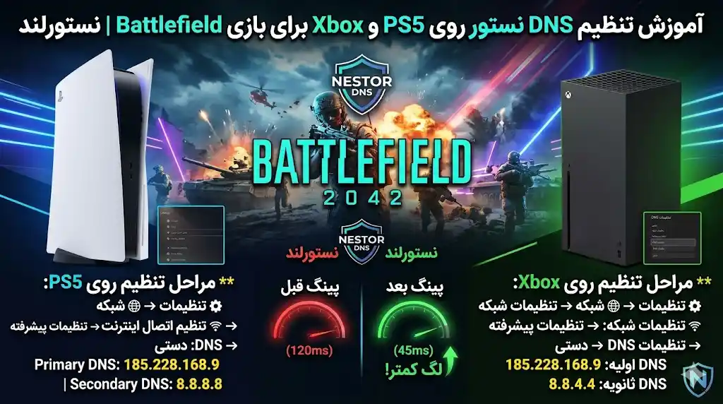 تنظیم dns روی xbox، dns برای بتلفیلد